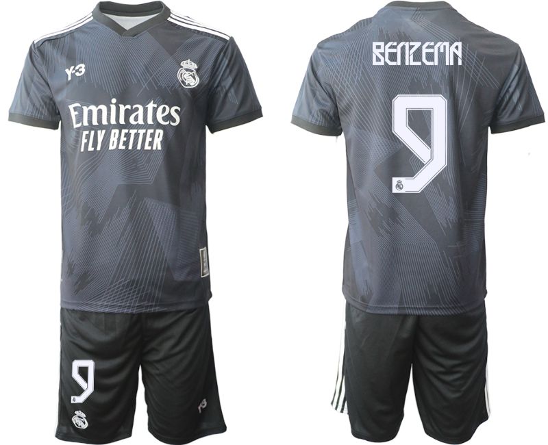 Men 2022-2023 Club Real Madrid Cuarta Camiseta Y3 de black 9 Soccer Jersey
